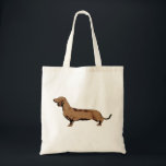 Red Dachshund Tote Bag<br><div class="desc">Red Smooth Haired Dachshund Vector Style</div>