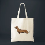 Red Dachshund Tote Bag<br><div class="desc">Red Smooth Haired Dachshund Vector Style</div>