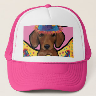 RED DACHSHUND TRUCKER HAT