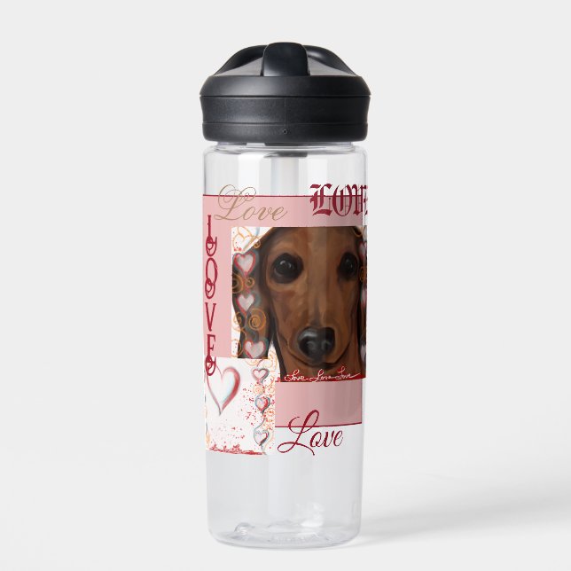 Red Dachshund      Water Bottle (Front)