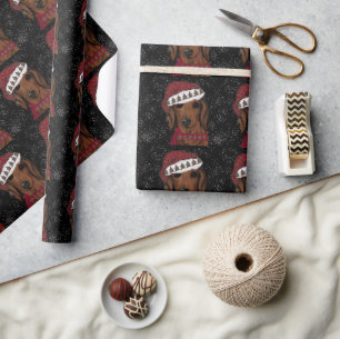 Red Dachshund Wrapping Paper