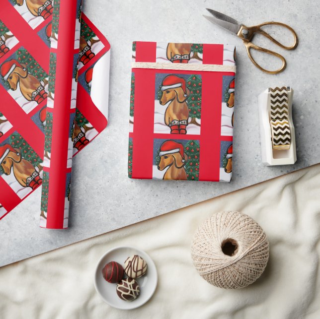 Red Dachshund      Wrapping Paper (Crafts)