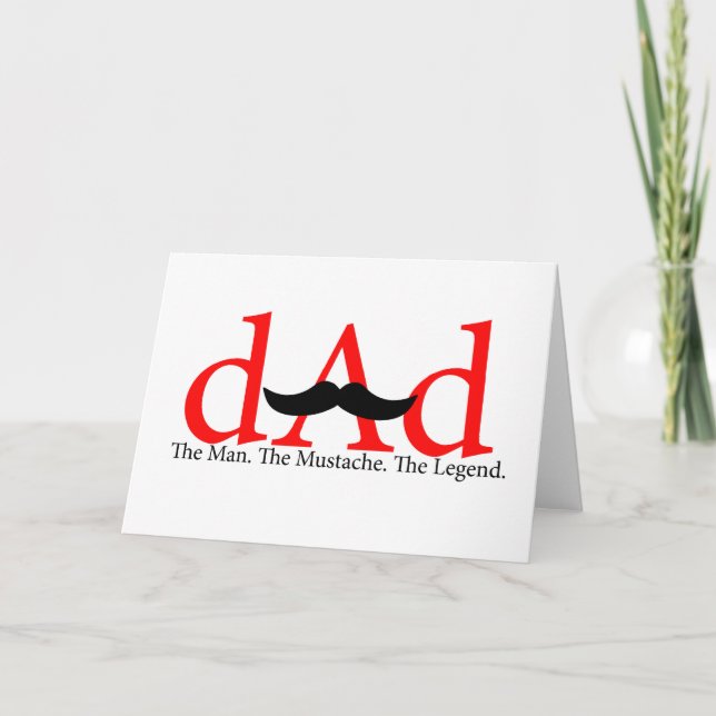 Red Dad Moustache Card (Front)