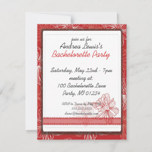 Red Daffodil Bachelorette Party Invitations