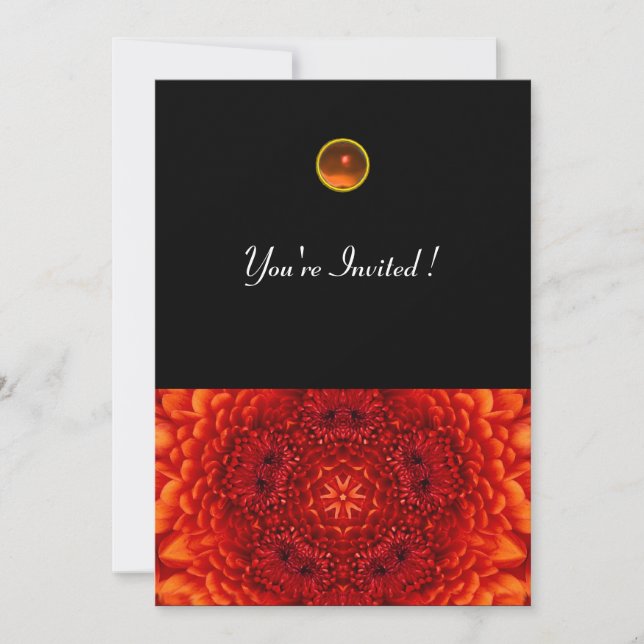 RED DAHLIA, AGATE   bright  black Invitation (Front)