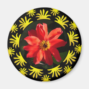 Red Dahlia (Bishop of Llandaff) - v2 Magnet