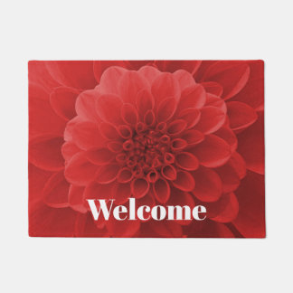 Red Dahlia Doormat