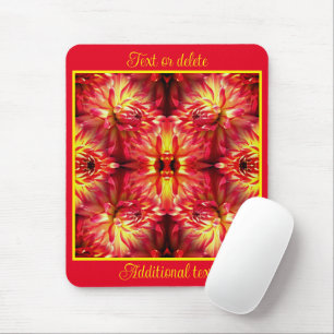 Red Dahlia Flower Abstract Nature Personalised Mouse Pad