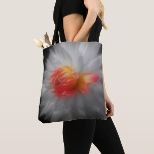 Red Dahlia Flower Art Tote Bag