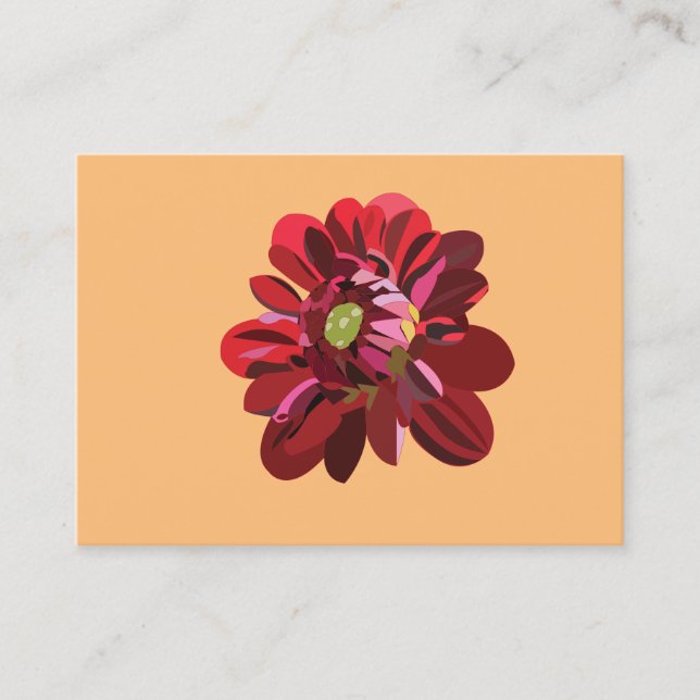 Red Dahlia Flower Business Card (Front)