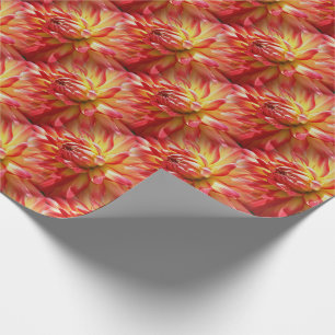 Red Dahlia Flower Pattern Nature   Wrapping Paper