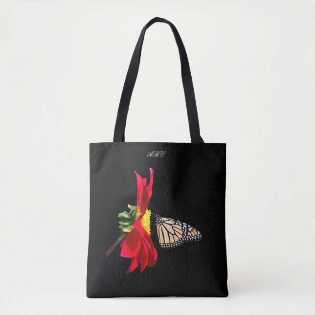 Red Dahlia Monarch All-Over_Print Tote Bag (Front)