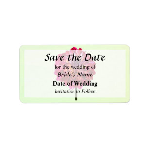 Red Dahlia Tinted With Yellow Save the Date Label