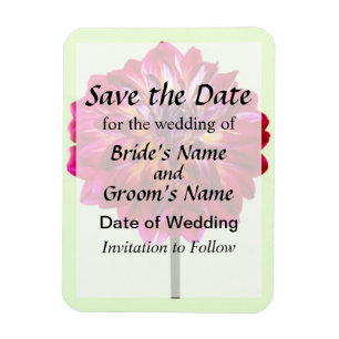 Red Dahlia Tinted With Yellow Save the Date Magnet