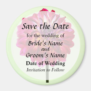 Red Dahlia Tinted With Yellow Save the Date Magnet