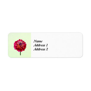 Red Dahlia Tinted With Yellow Save the Date Return Address Label