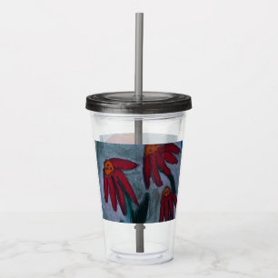 Red Daisies Acrylic Tumbler