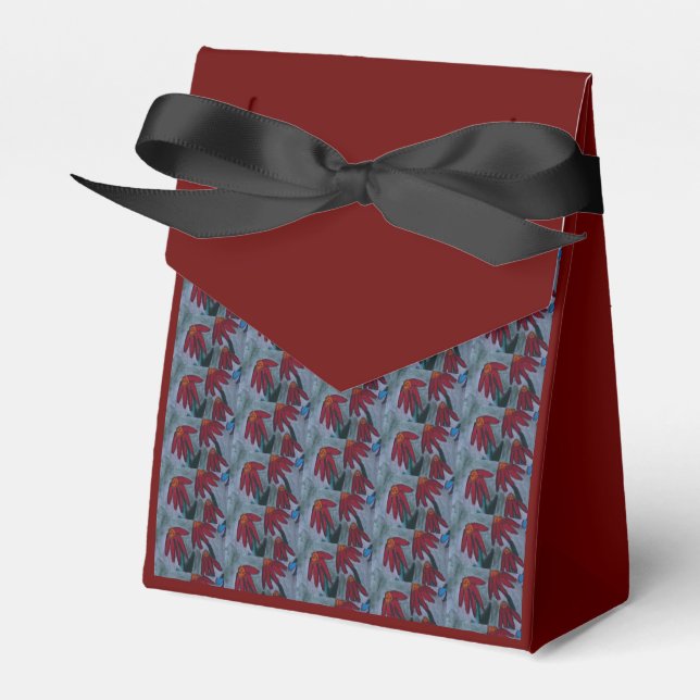 Red Daisies  Favour Box (Front Side)