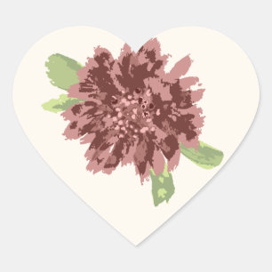 Red Daisies Frame. Heart Sticker