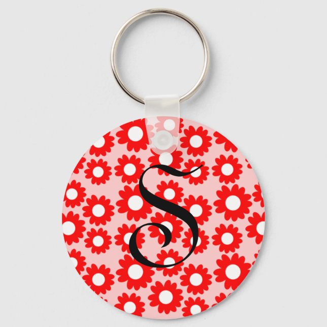 Red Daisies Key Ring (Front)