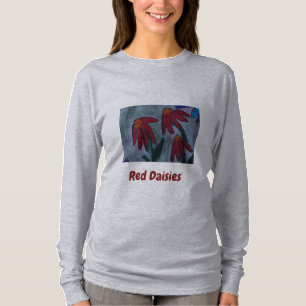 Red Daisies Long Sleeve T-Shirt