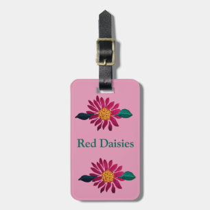 Red Daisies  Luggage Tag