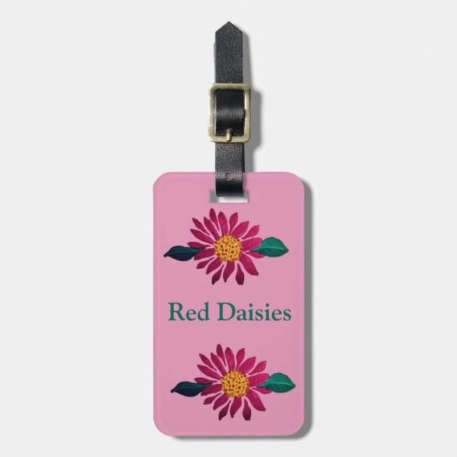 Red Daisies  Luggage Tag (Front Vertical)