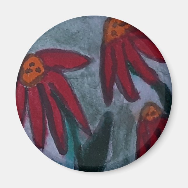 Red Daisies Magnet (Front)