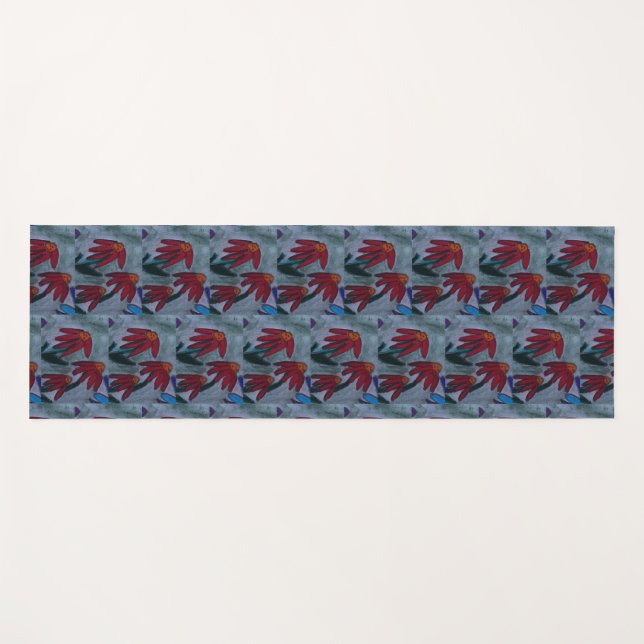 Red Daisies Yoga Mat (Front (Horizontal))