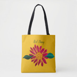 Red Daisy Blank Tote Bag