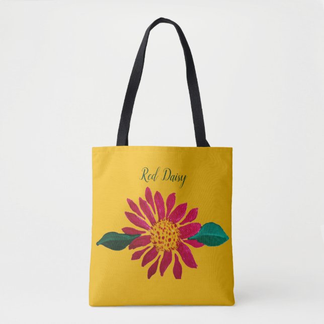 Red Daisy Blank Tote Bag (Front)