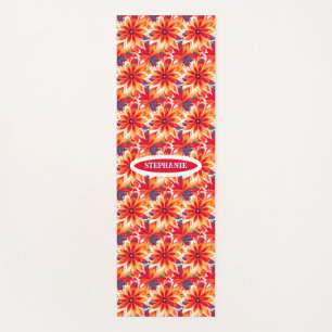 Red Daisy BOHO Modern Tile Yoga Mat