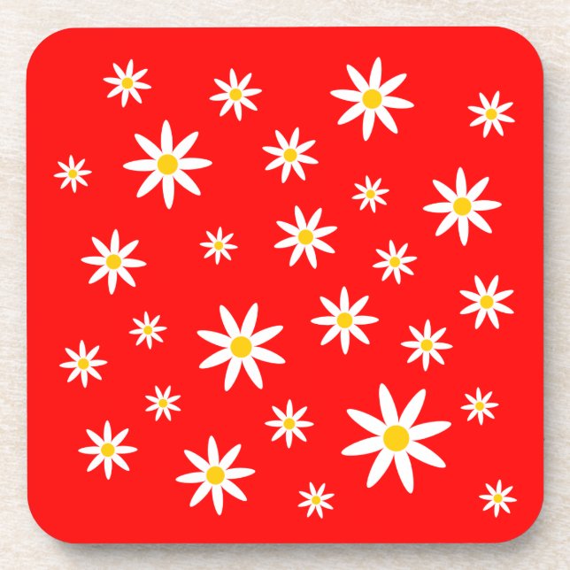 Red Daisy Coasters (Front)