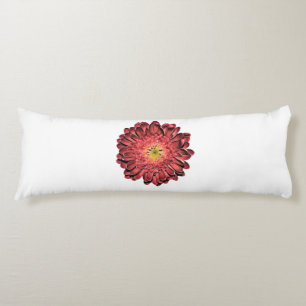 Red Daisy Flower Body Cushion