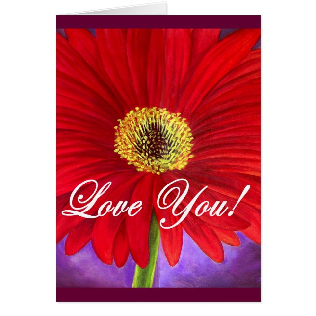 Red Daisy Flower Painting - Multi (Front)