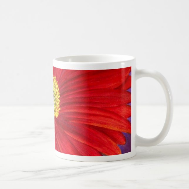 Red Daisy Gerber Flower Painting Art - Multi Coffee Mug (Right)