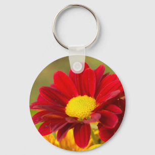 Red Daisy Key Ring