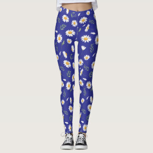 Red Daisy Ladybug Floral Garden Leggings