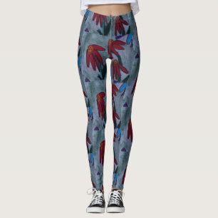 Red Daisy Leggings