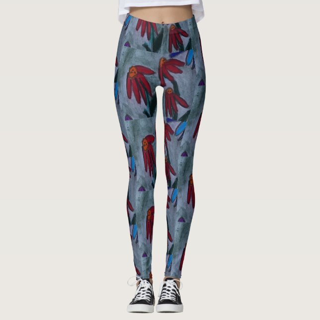 Red Daisy Leggings (Front)