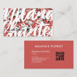 Red Daisy Modern Trendy Flower Florist Business Card