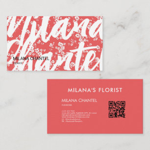 Red Daisy Modern Trendy Flower Florist Business Card