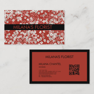 Red Daisy Modern Trendy Flower Florist Business Card