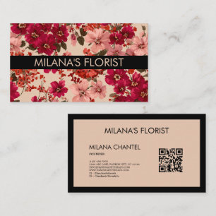 Red Daisy Modern Trendy Flower Florist Business Card