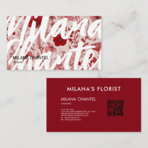 Red Daisy Modern Trendy Flower Florist Business Card