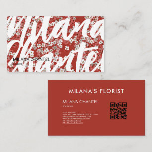 Red Daisy Modern Trendy Flower Florist Business Card