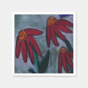 Red Daisy Paper Napkin