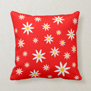 Red Daisy Pillow