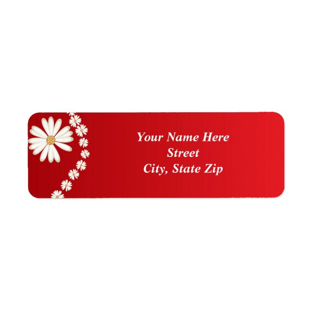 Red Daisy Return Address Label (Front)