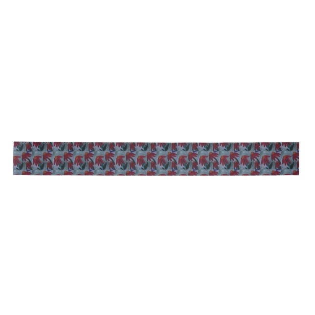 Red Daisy  Satin Ribbon (Front)